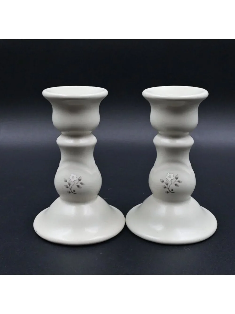 Pfaltzgraff Heirloom Pattern Set of 2 Candlesticks Candle Holders 5”